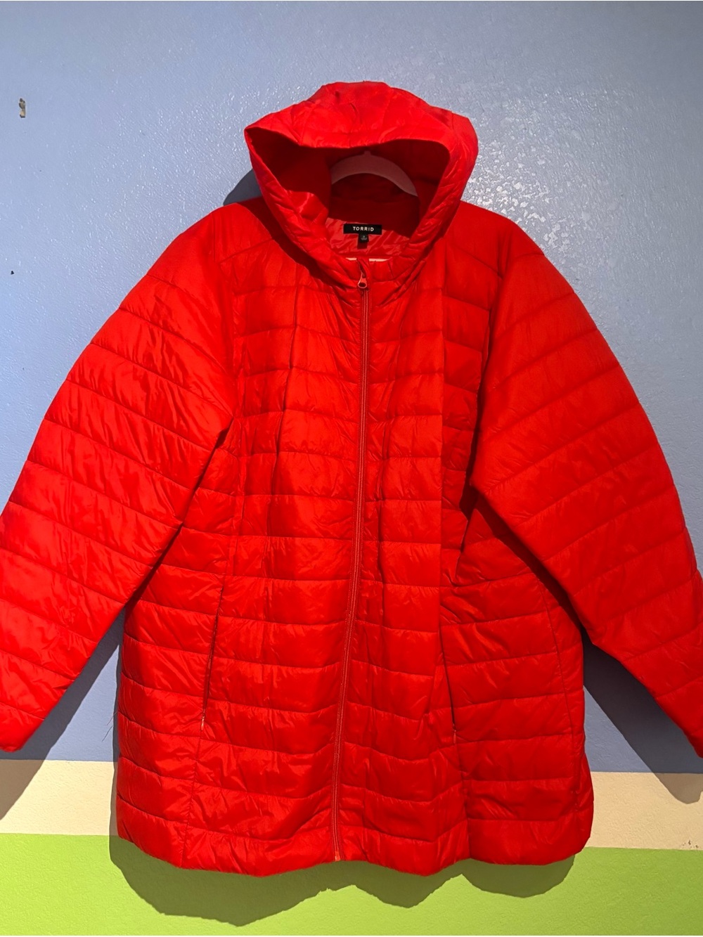 torrid Red Hooded Quilted Puffer Jacket